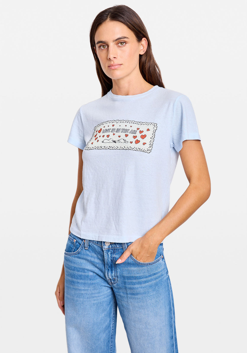 CLASSIC TEE SNOOPY LOVE BABY BLUE