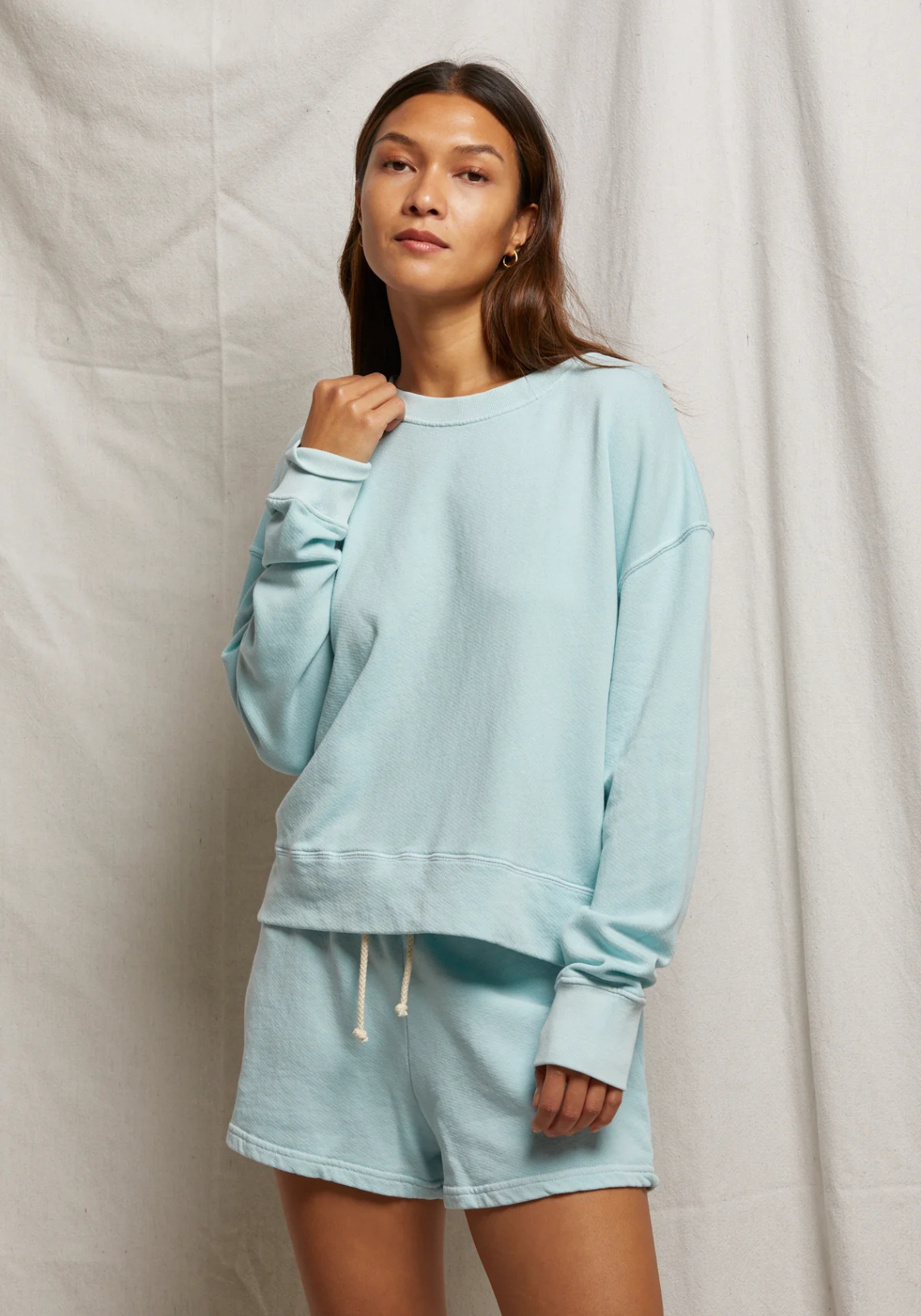 Tyler French Terry Pullover Iced Aqua