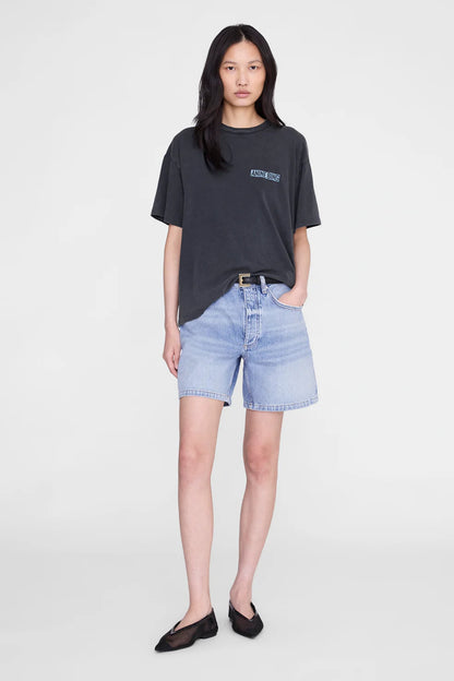 Anine Bing Cade Tee Palm Washed Black