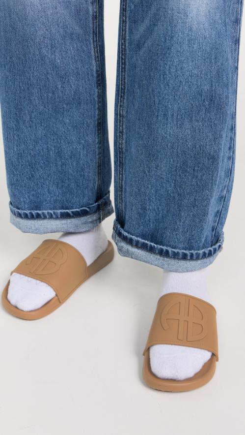 Isla Slide Camel Monogram