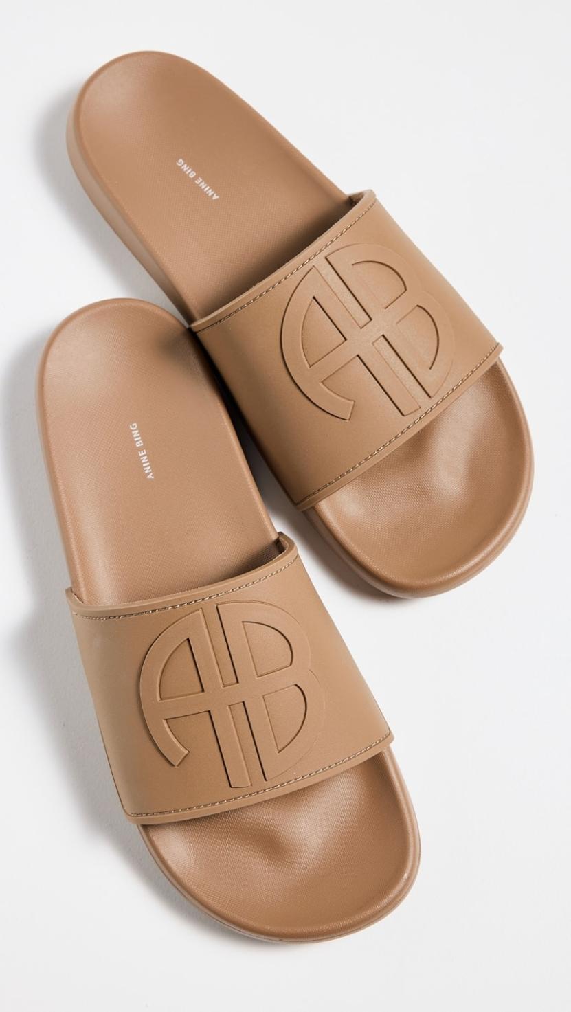 Isla Slide Camel Monogram