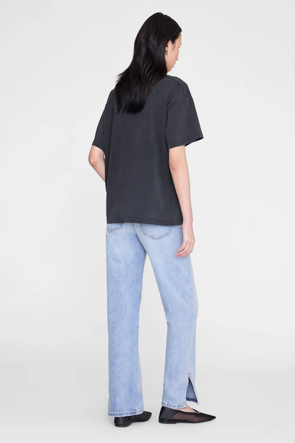Anine Bing Cade Tee Melrose Stencil Washed Black