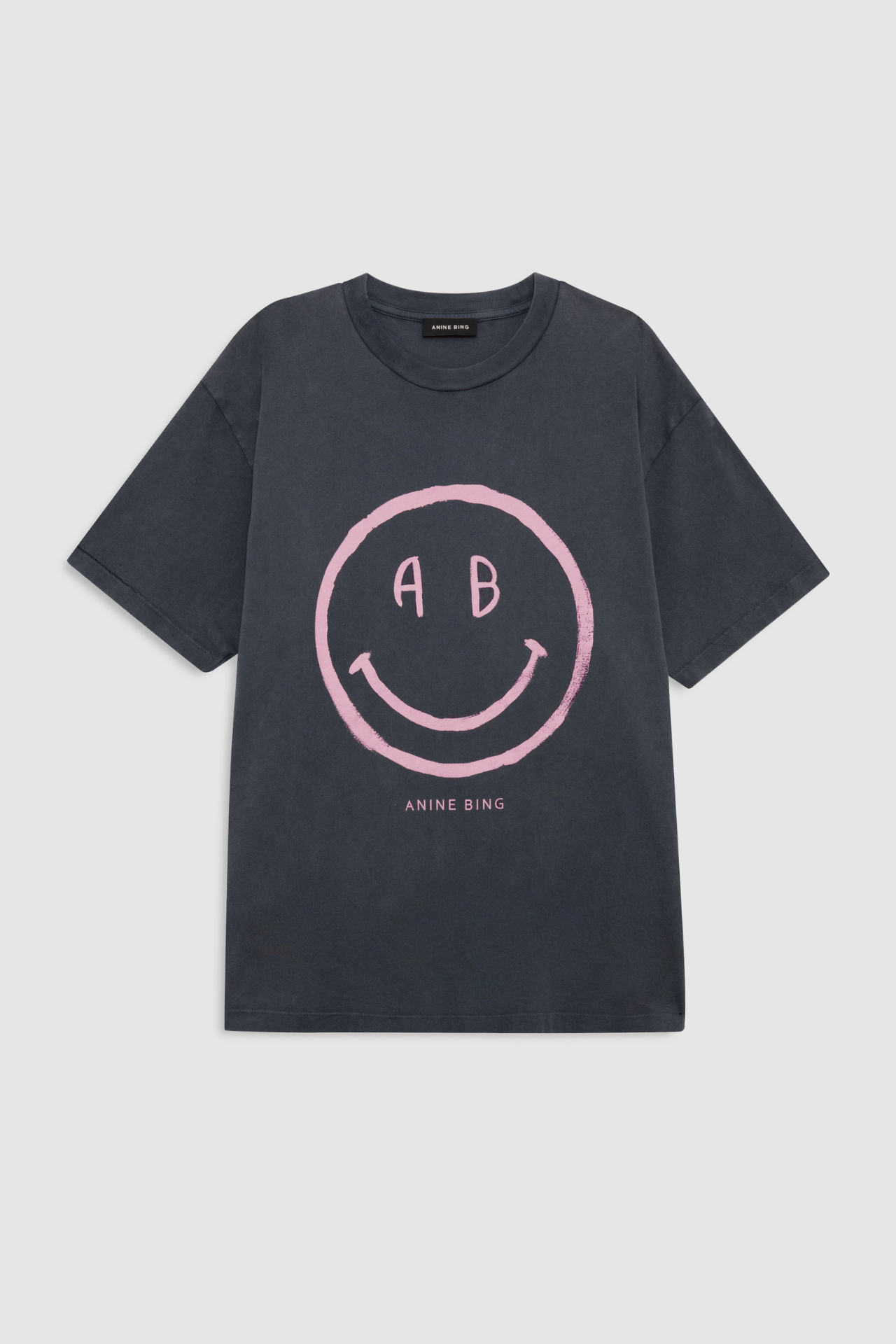 Anine Bing Cade Tee Smiley Washed Grey