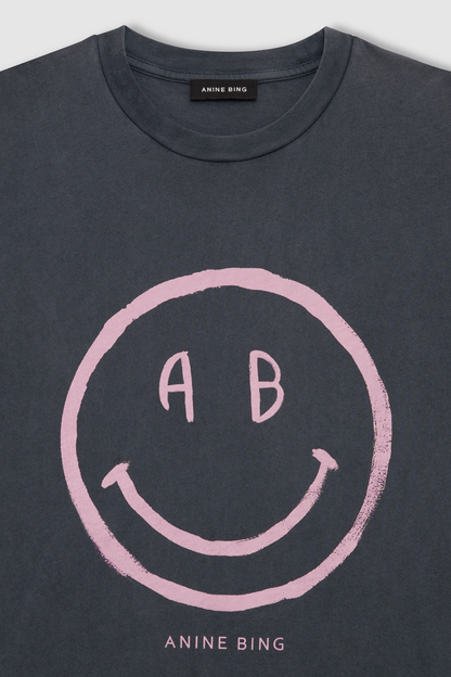 Anine Bing Cade Tee Smiley Washed Grey