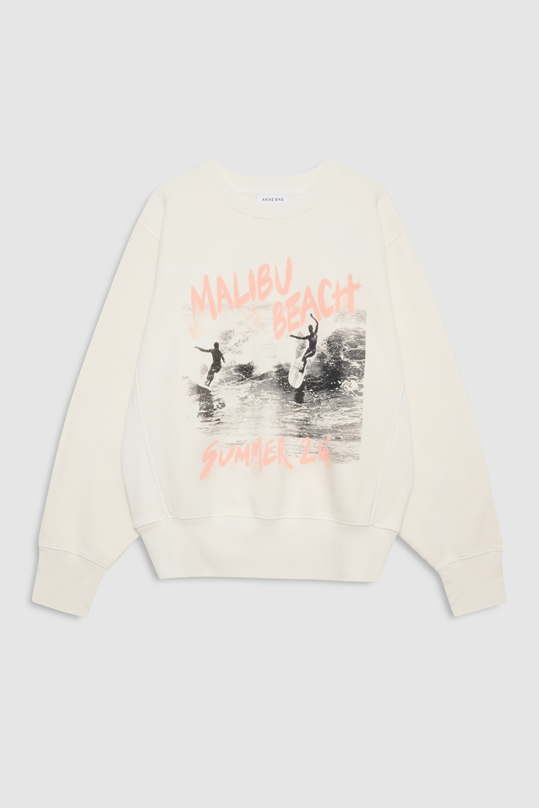 Anine Bing Harry Shrunken Sweatshirt Washed Buttercream