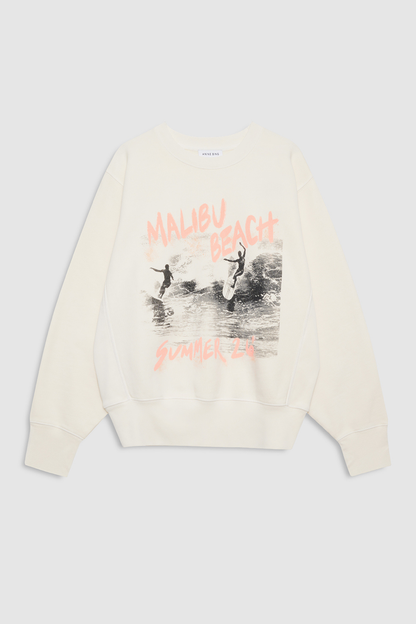 Anine Bing Harry Shrunken Sweatshirt Washed Buttercream