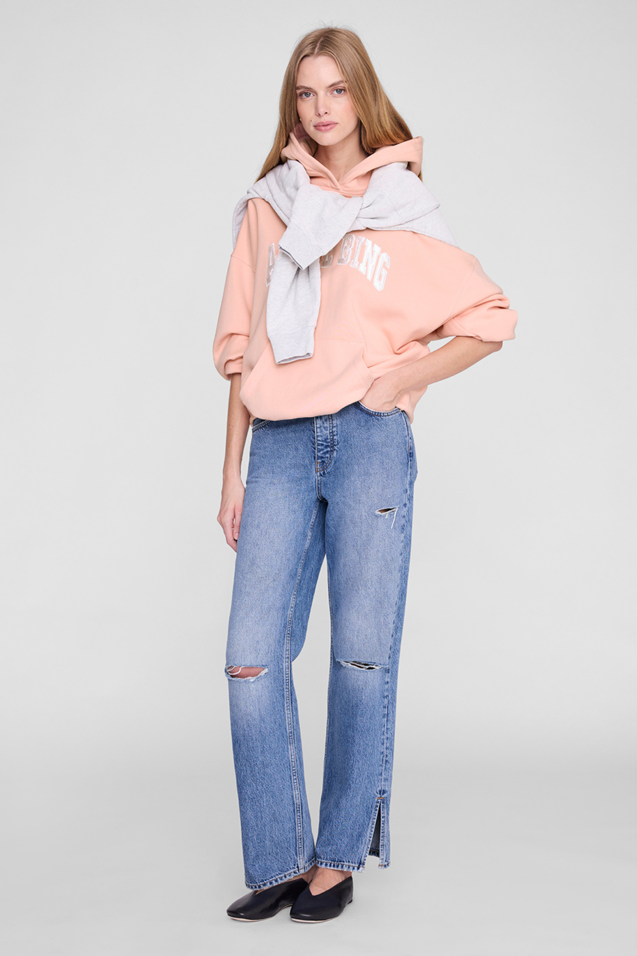 Anine Bing Harvey Sweatshirt Coral Pink