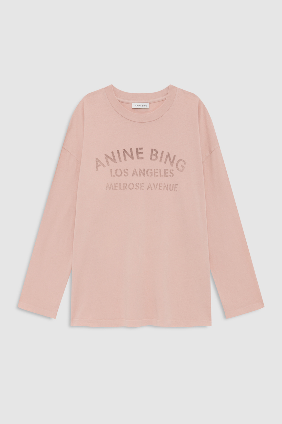 Anine Bing Ivan Long Sleeve Melrose Stencil Washed Blush