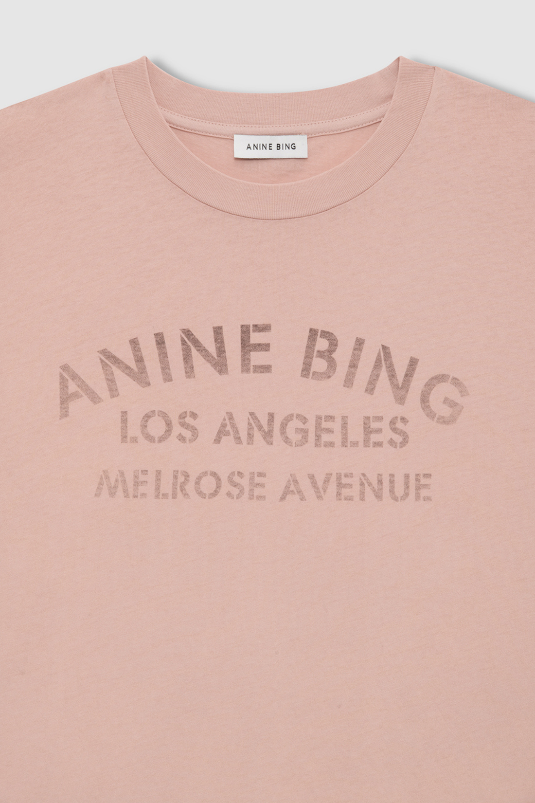Anine Bing Ivan Long Sleeve Melrose Stencil Washed Blush
