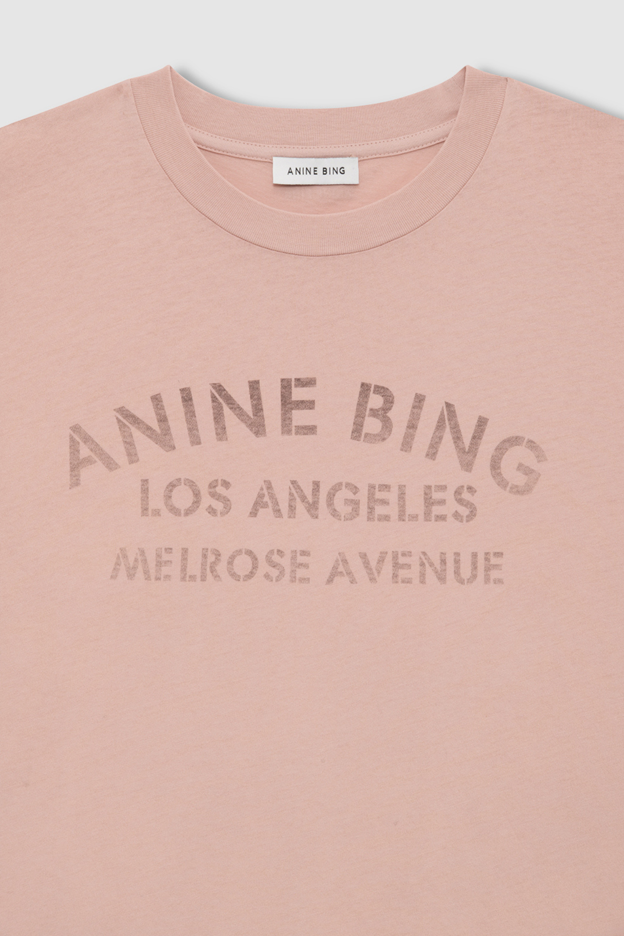 Anine Bing Ivan Long Sleeve Melrose Stencil Washed Blush