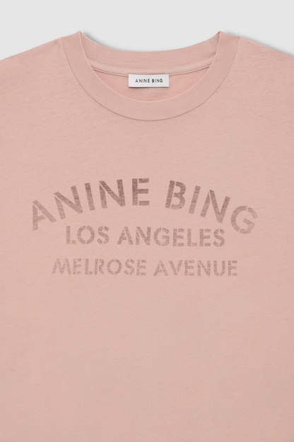 Anine Bing Ivan Long Sleeve Melrose Stencil Washed Blush