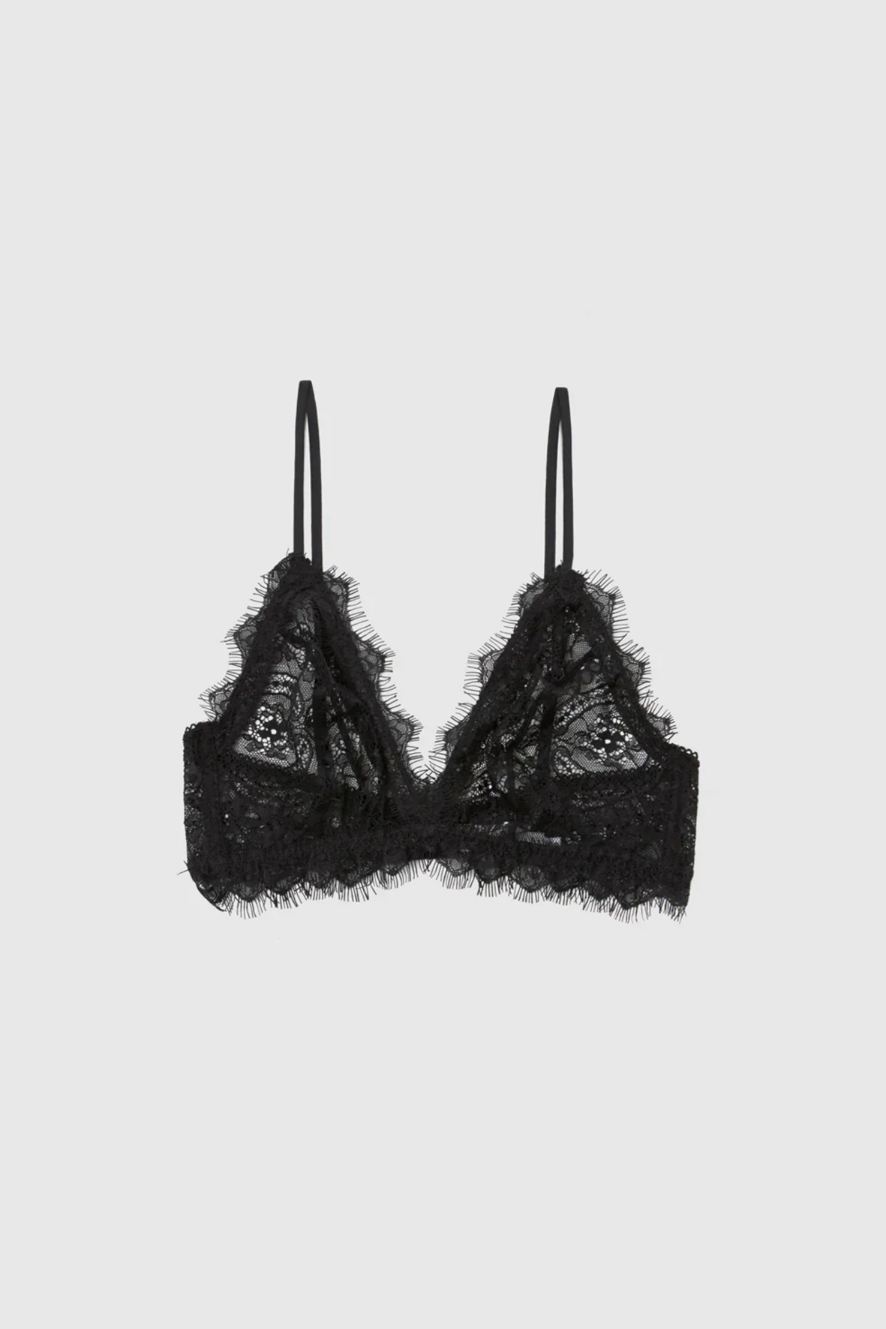 Anine Bing Lace Bra with Trim Black