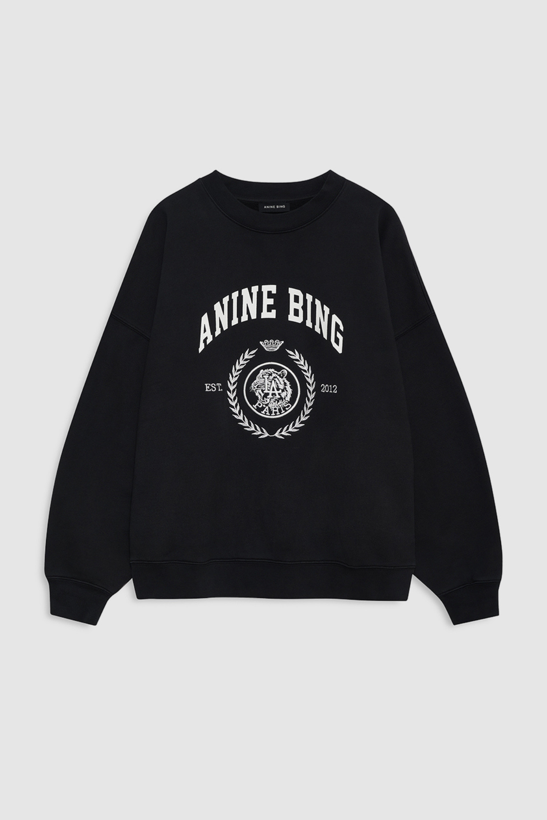 Anine Bing Miles Collegiate Sweatshirt Washed Black