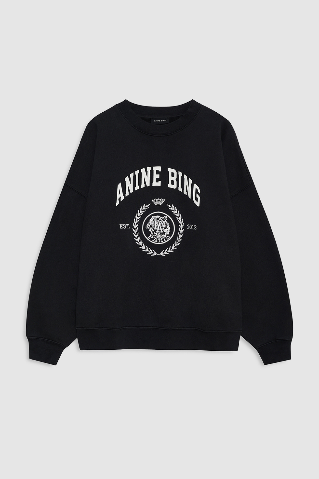 Anine Bing Miles Collegiate Sweatshirt Washed Black