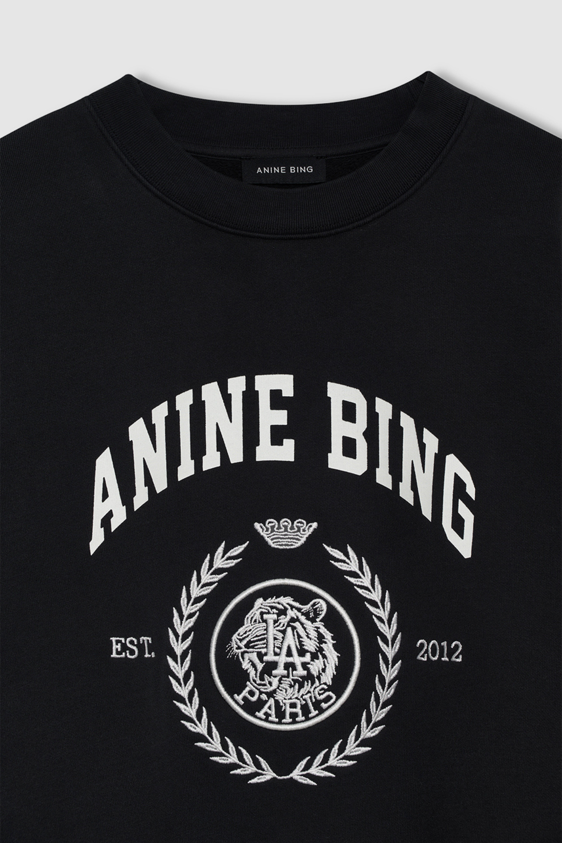 Anine Bing Miles Collegiate Sweatshirt Washed Black