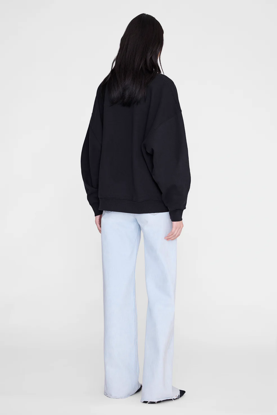 Anine Bing Miles Collegiate Sweatshirt Washed Black
