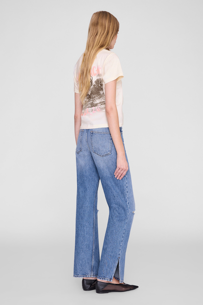 Anine Bing Shelley Tee Surfer Washed Buttercream