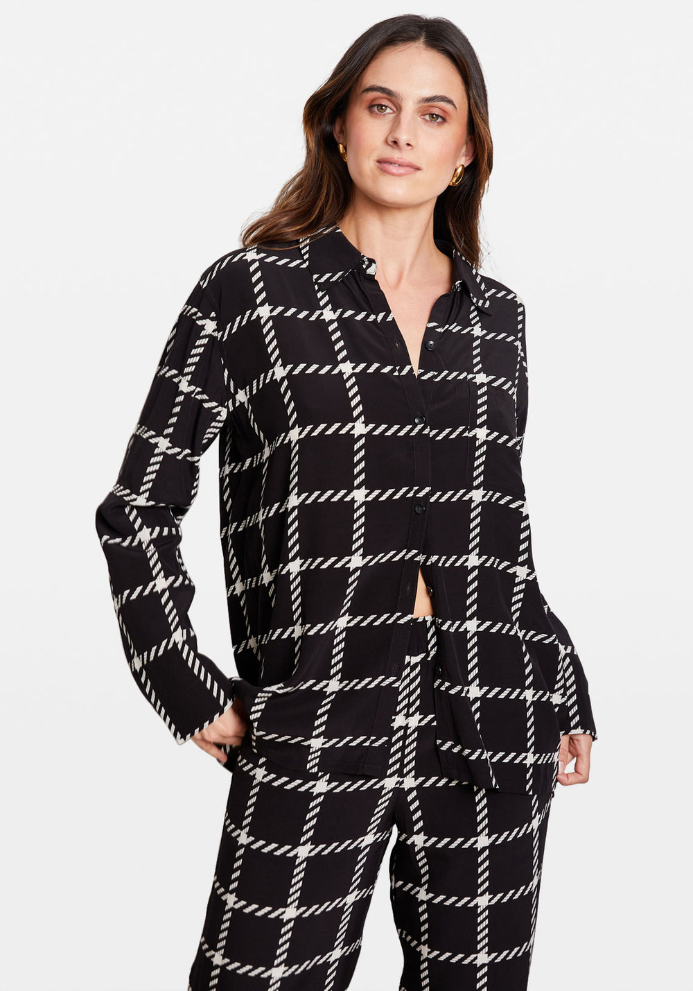 ASPEN SHIRT BLACK AND WHITE PLAID Anine Bing Tuchuzy