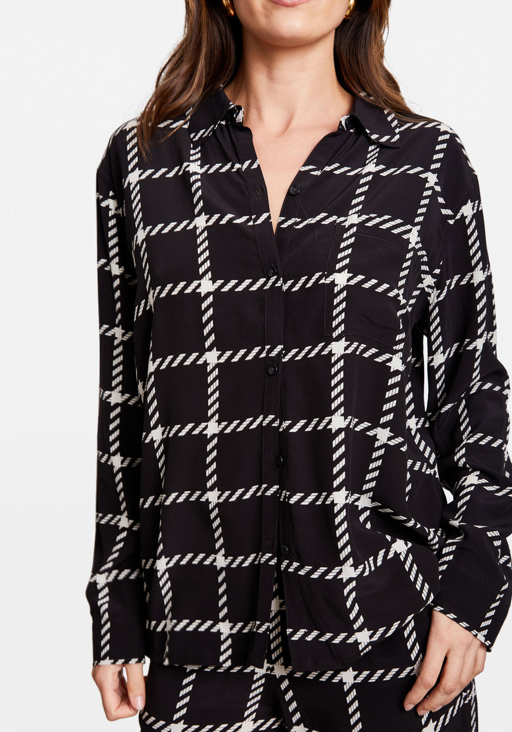 ASPEN SHIRT BLACK AND WHITE PLAID Anine Bing Tuchuzy