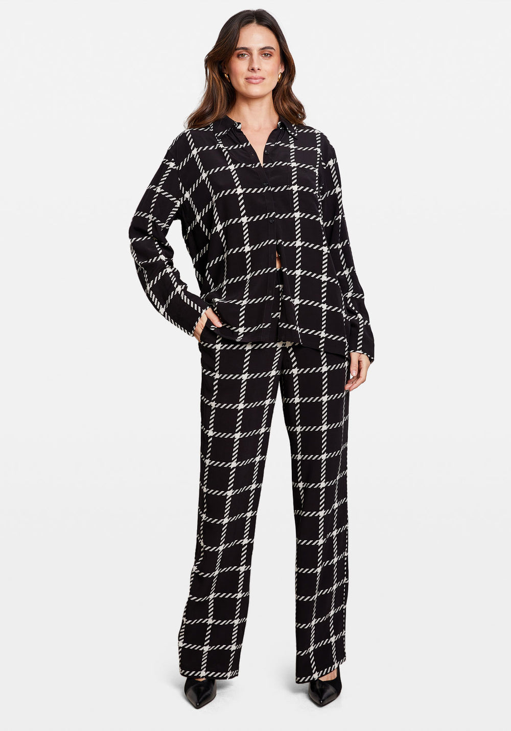 ASPEN SHIRT BLACK AND WHITE PLAID Anine Bing Tuchuzy