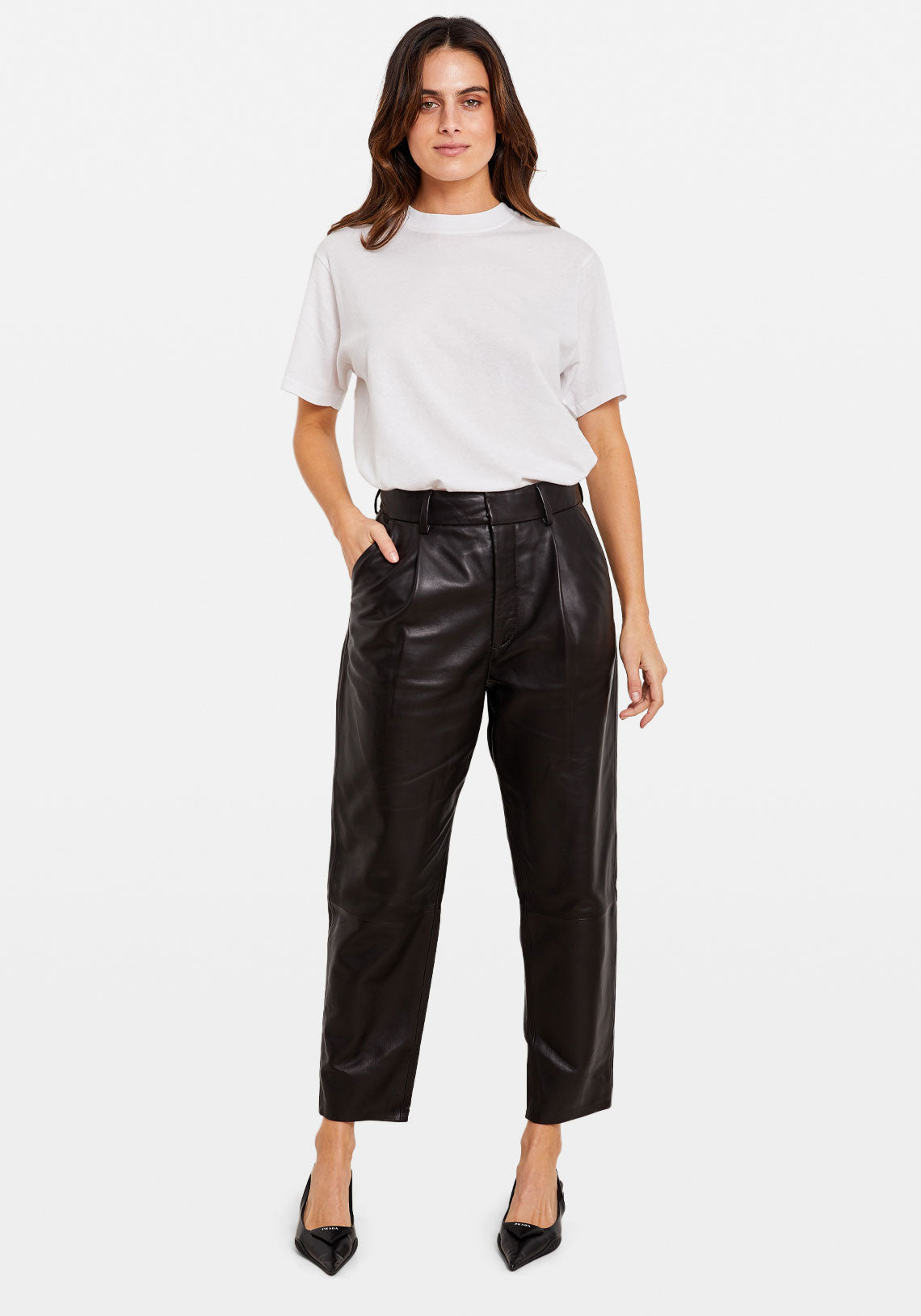 Going Somewhere Faux Leather Pant 32 - Cream