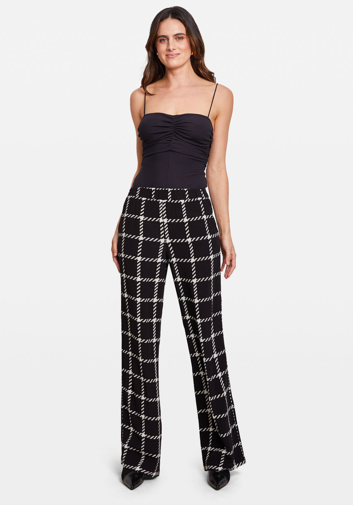 OWEN PANT BLACK AND WHITE PLAID, Anine Bing