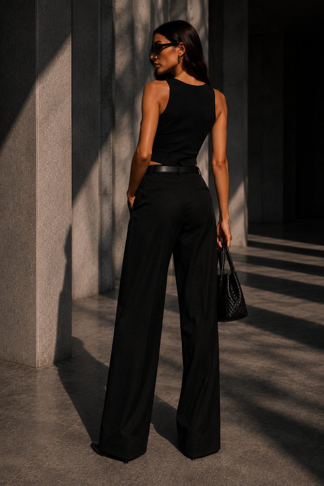 Tailored Straight Suit Pant black