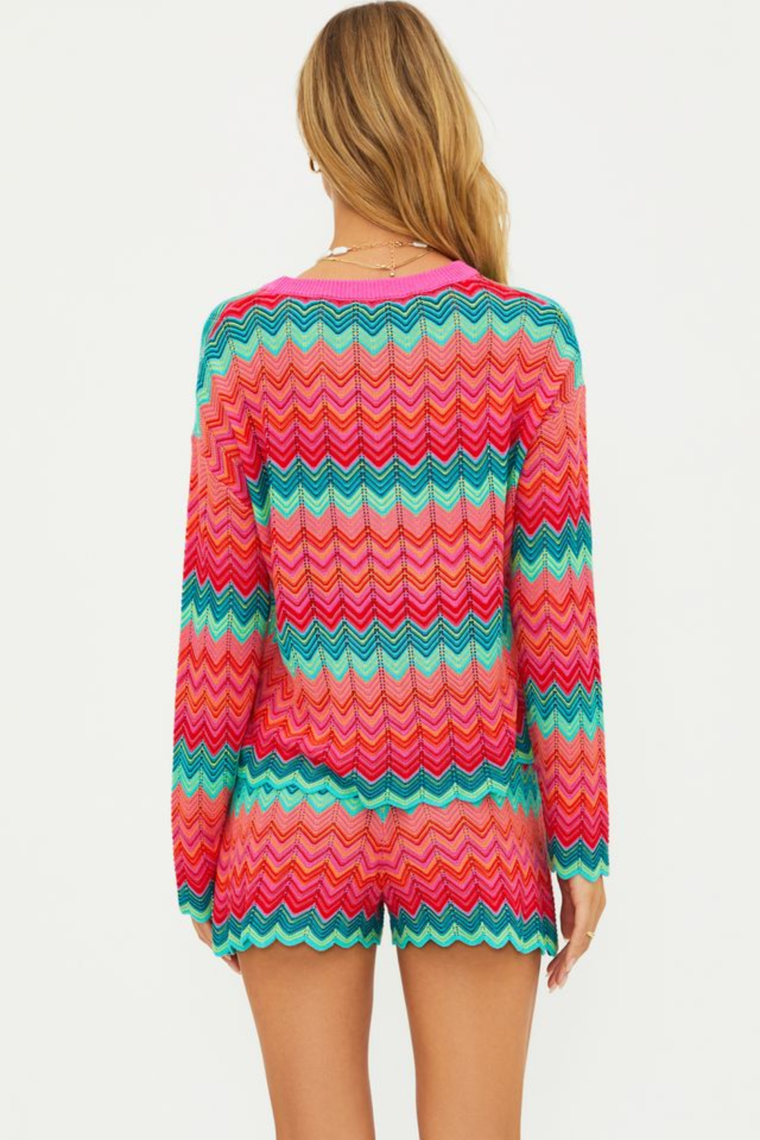 Beach Riot Beach Sweater Strawberry Ice Chevron
