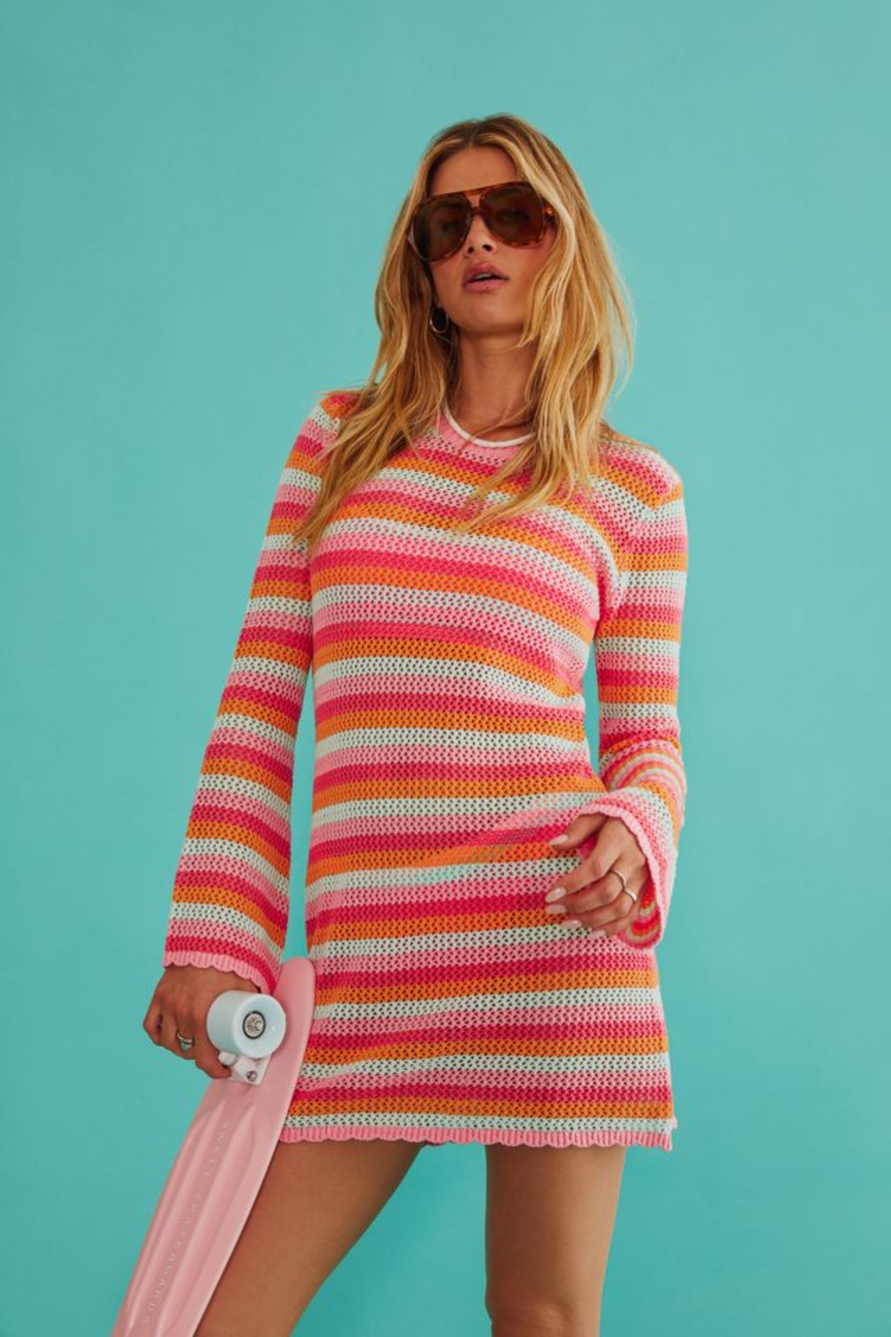 Beach Riot Libbi Crochet Dress Guava Ombre