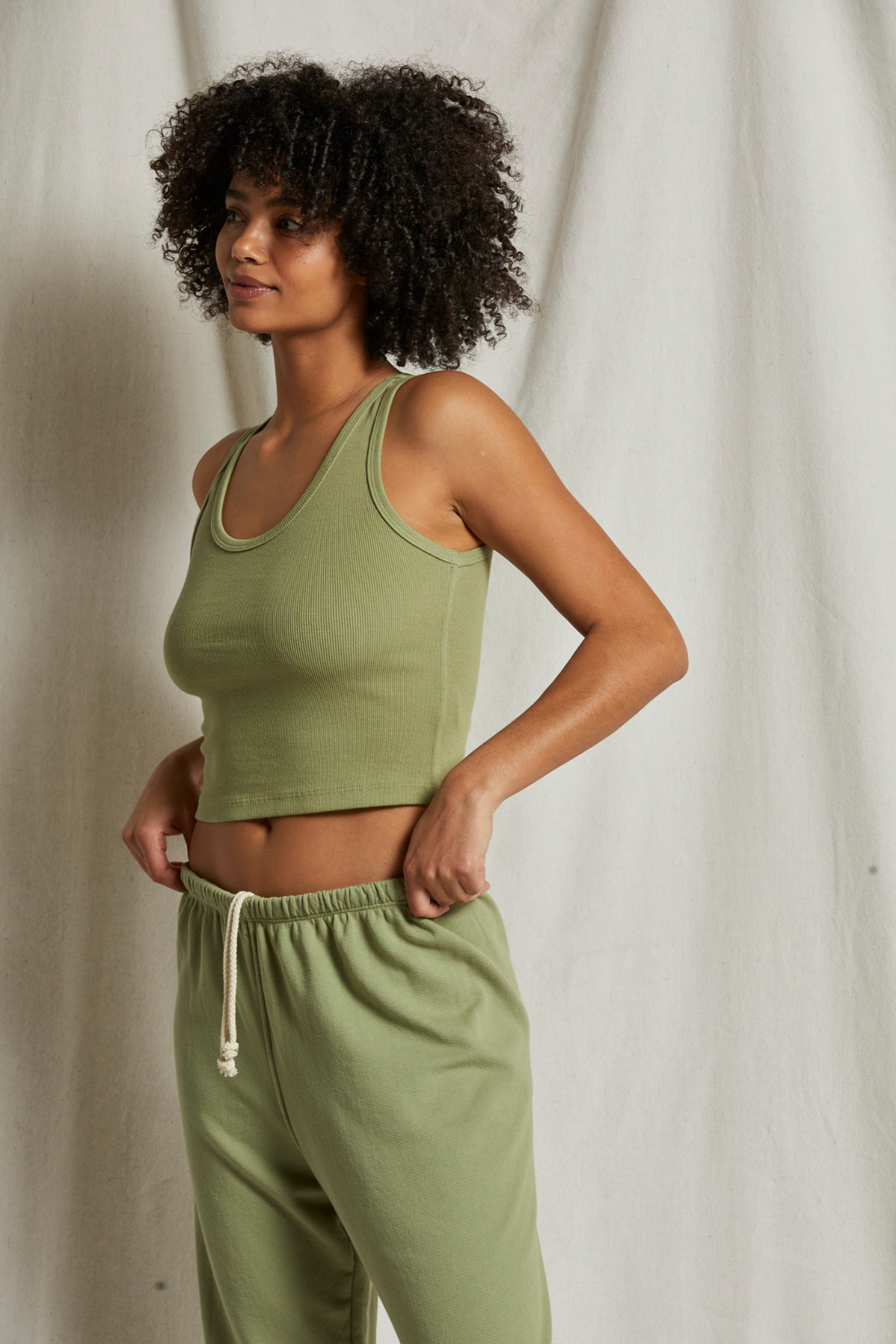 Blondie Tank Oil Green