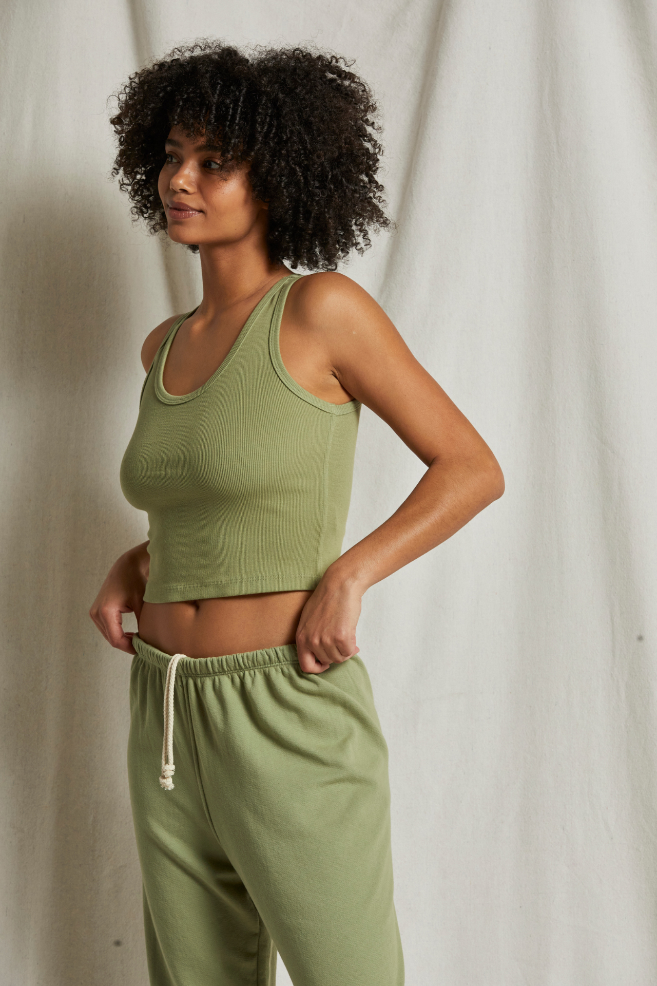 Blondie Tank Oil Green