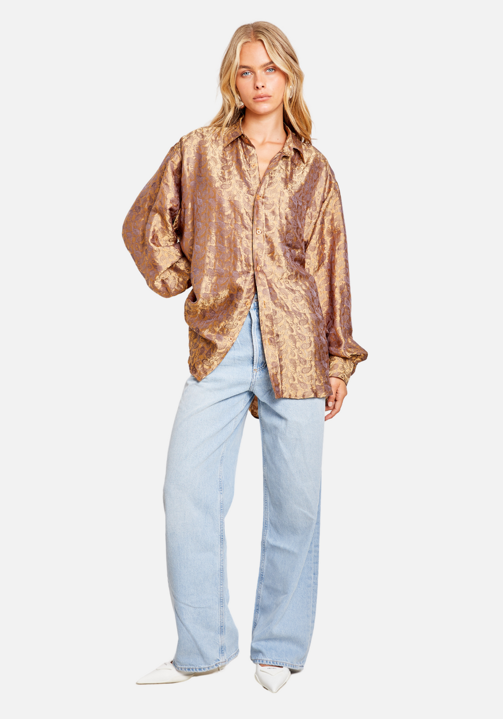 BRUNS SHIRT LONGSLEEVE GOLD PAISLEY