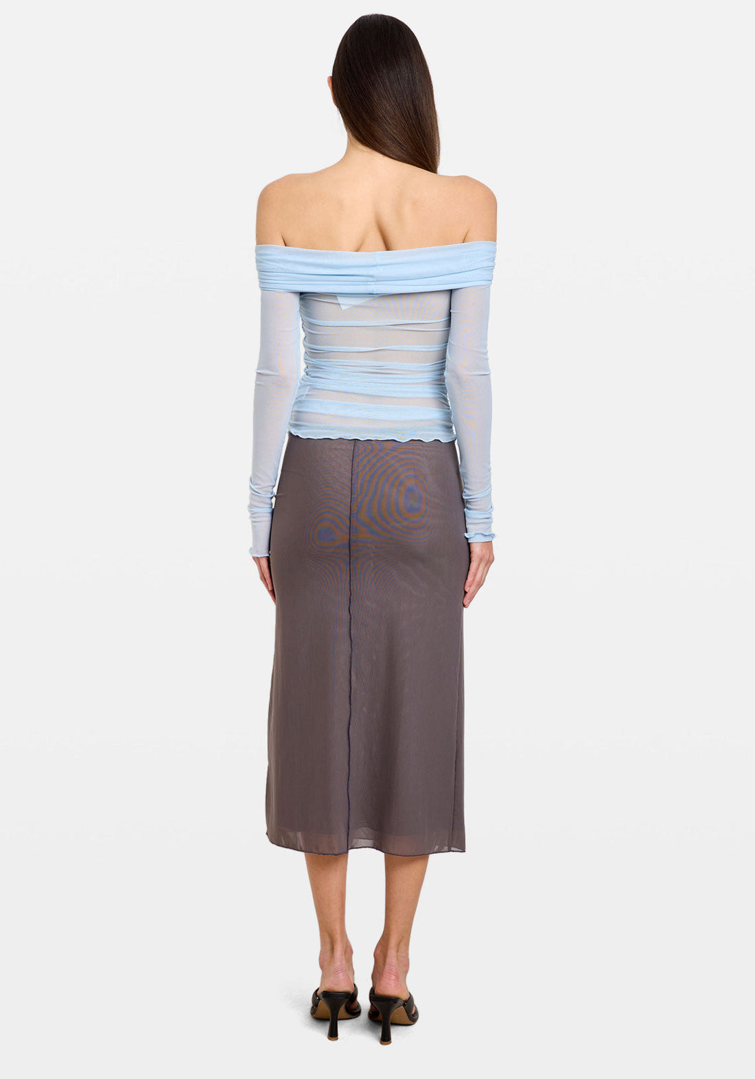 Mesh Twist Ls Top Sky