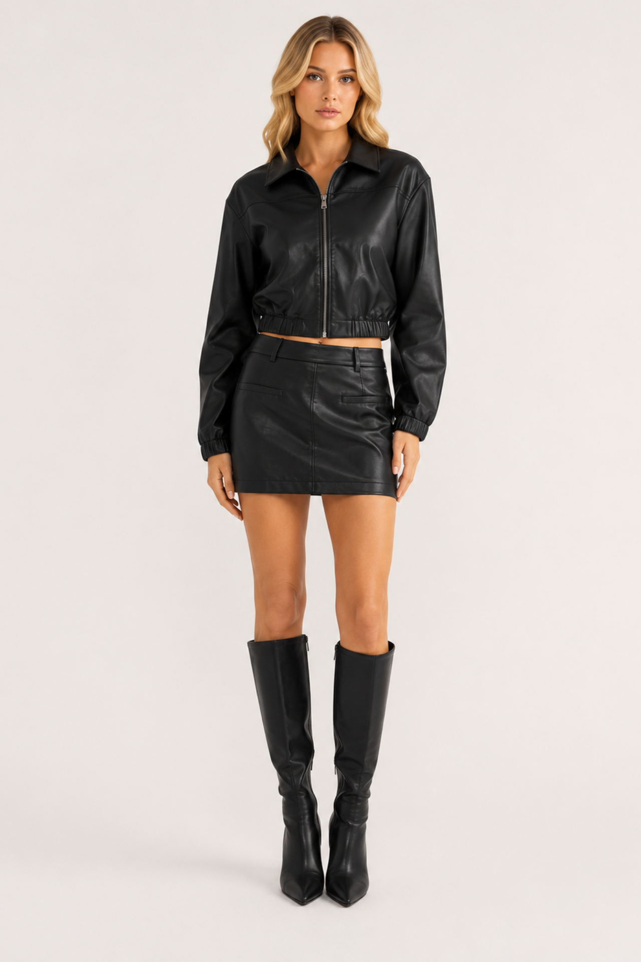 Chosen By Tuchuzy Sophia Vegan Leather Jacket Black