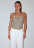 Key Hole Linen Bustier Olive