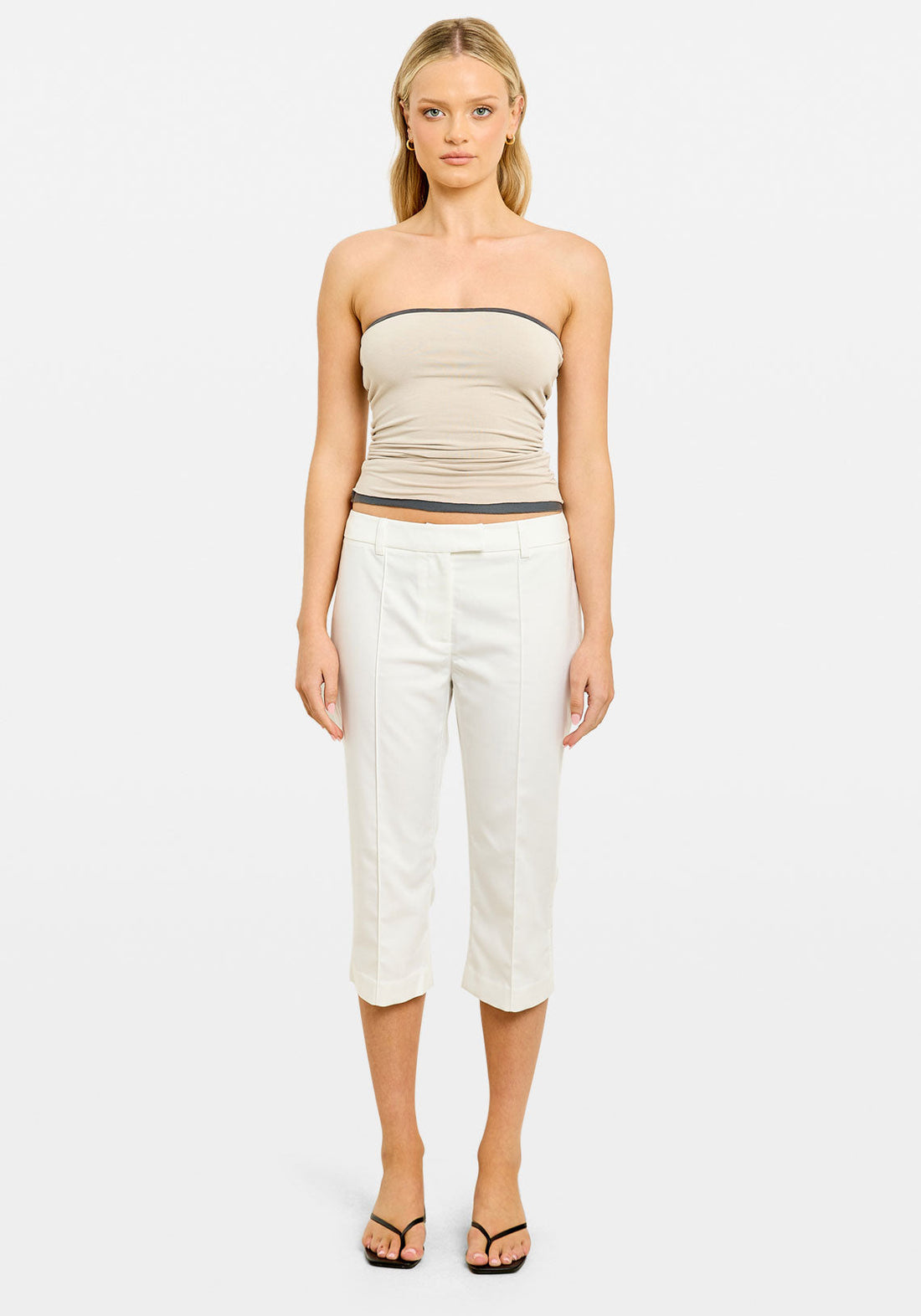 Aisha Capri Pant White