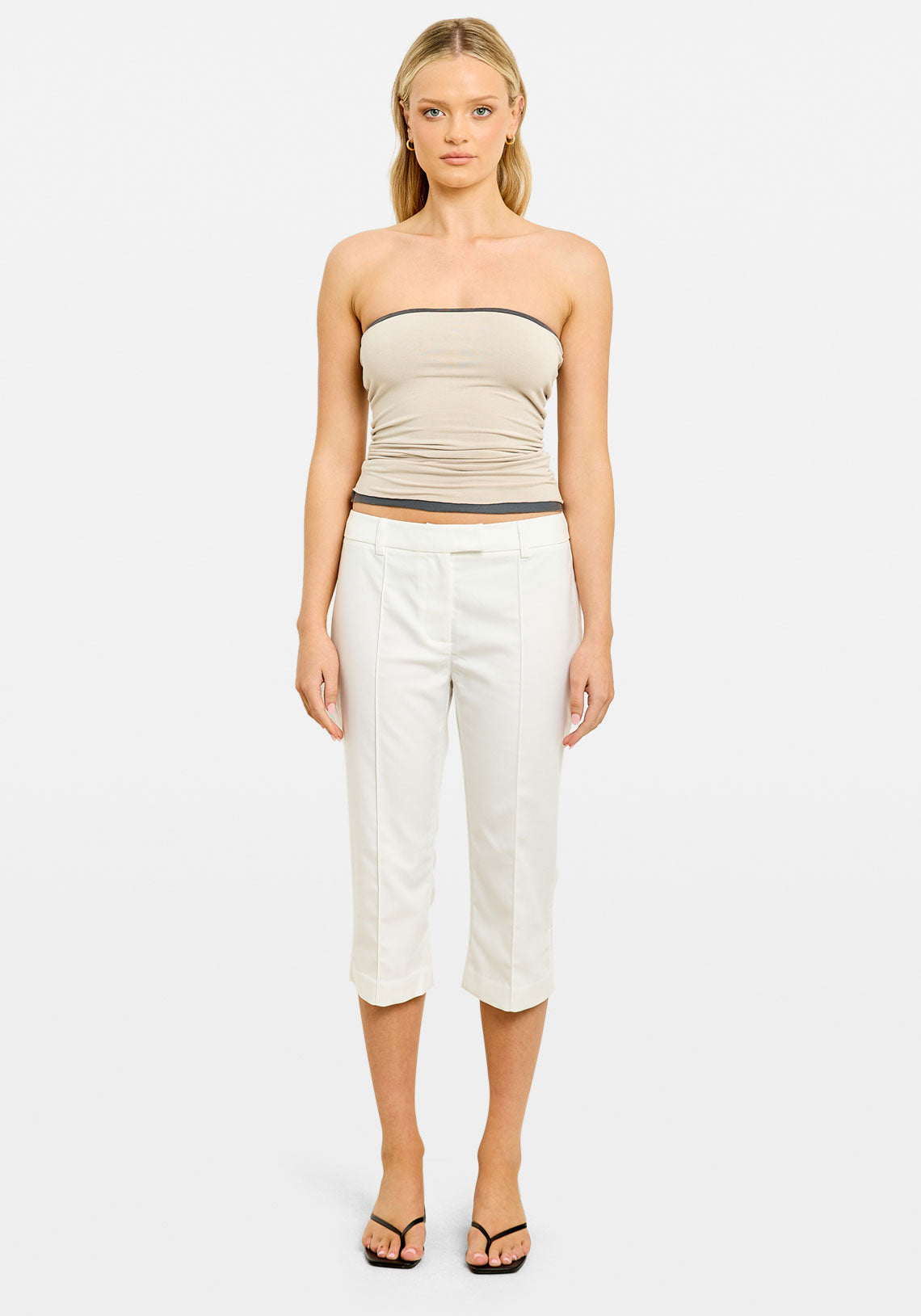 Aisha Capri Pant White