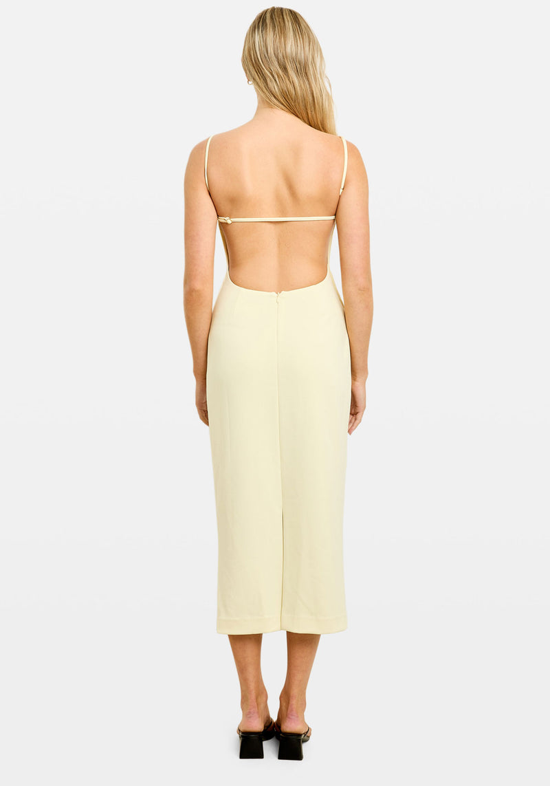 AISHA CREPE MIDI DRESS BUTTER