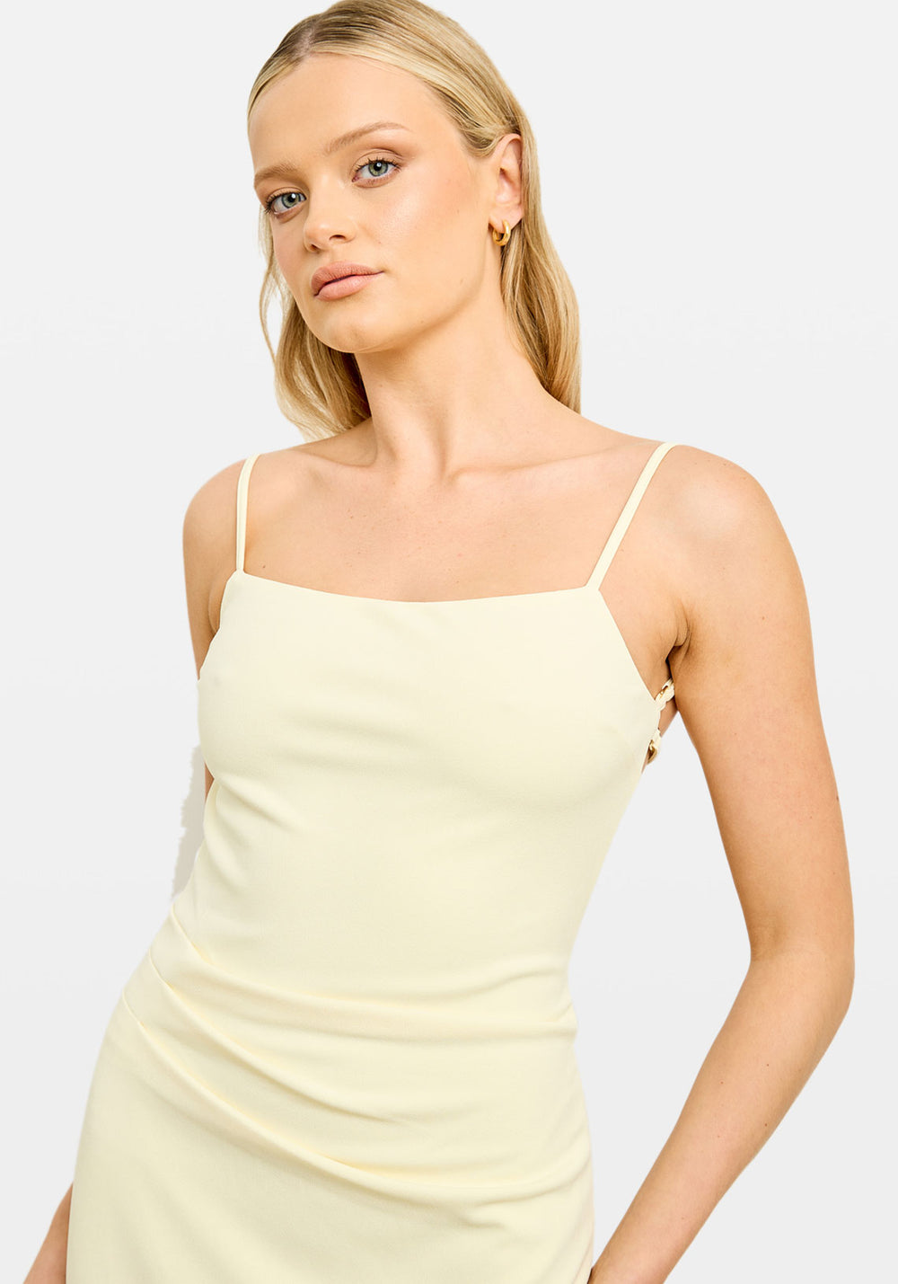 AISHA CREPE MIDI DRESS BUTTER