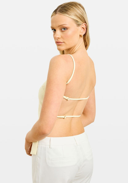 Aisha Crepe Top Butter