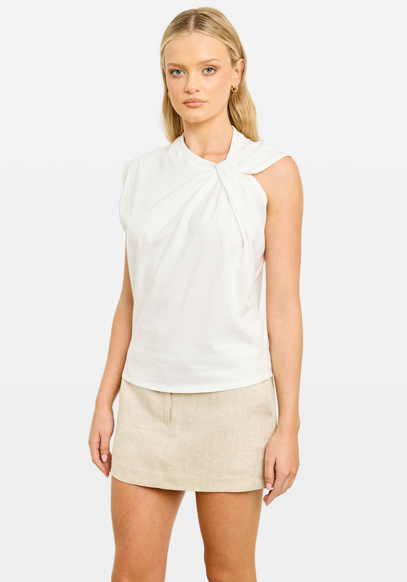 AISHA DECONSTRUCTED TEE WHITE