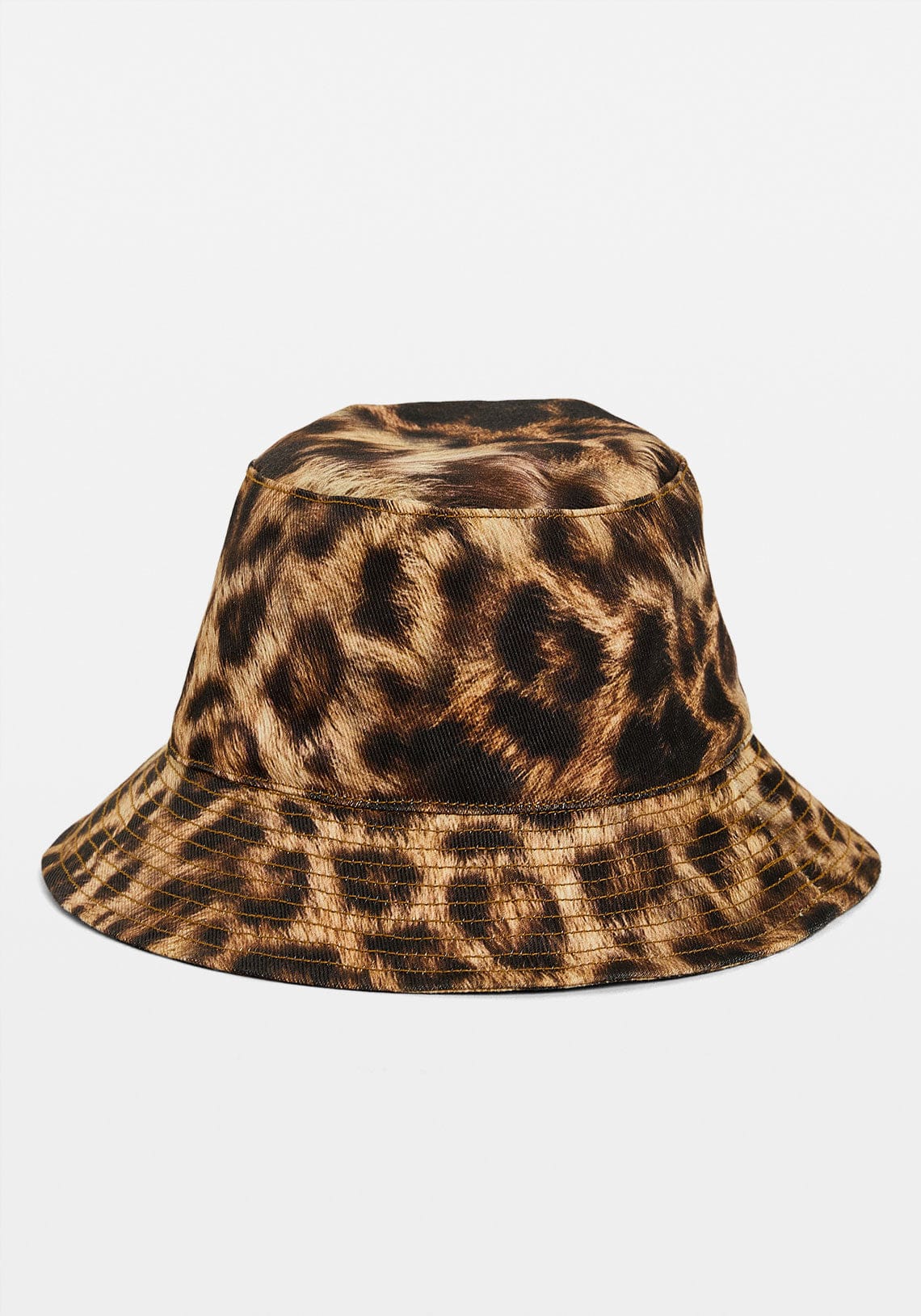 Aisha Denim Bucket Hat Leopard