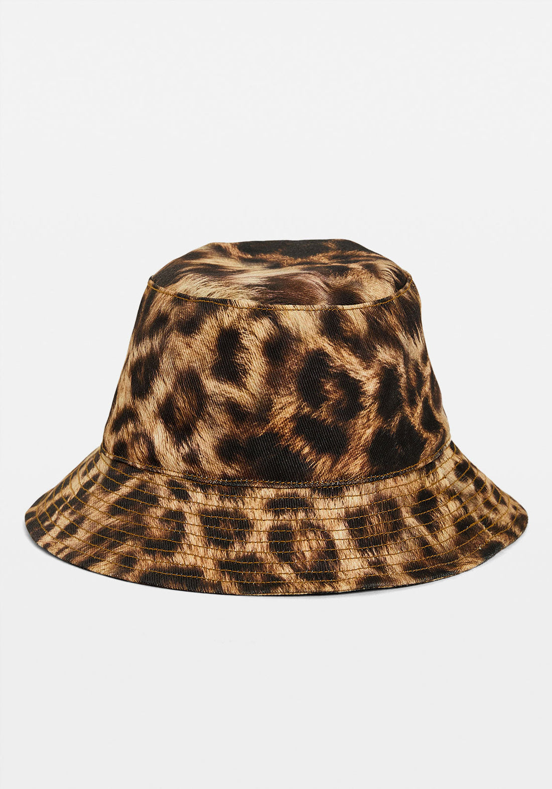 Aisha Denim Bucket Hat Leopard