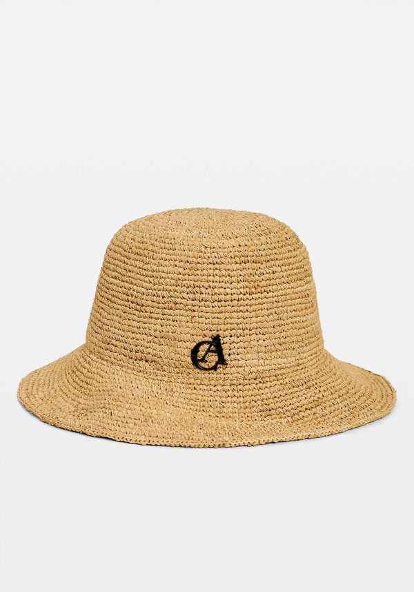 Pre-Order | AISHA RAFFIA BUCKET HAT NATURAL