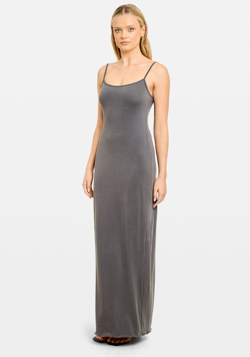 AISHA REVERSIBLE MAXI DRESS SLATE/PUMICE