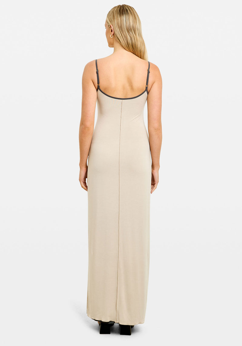 AISHA REVERSIBLE MAXI DRESS SLATE/PUMICE