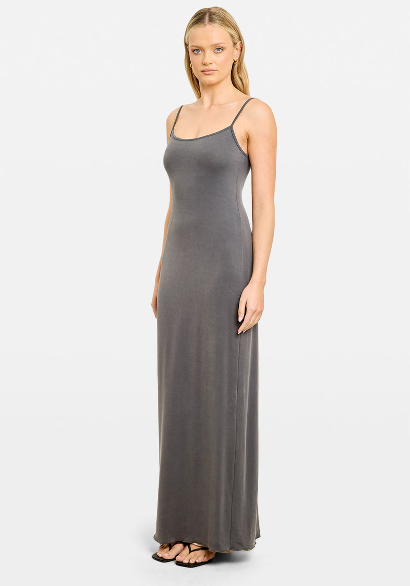 AISHA REVERSIBLE MAXI DRESS SLATE/PUMICE