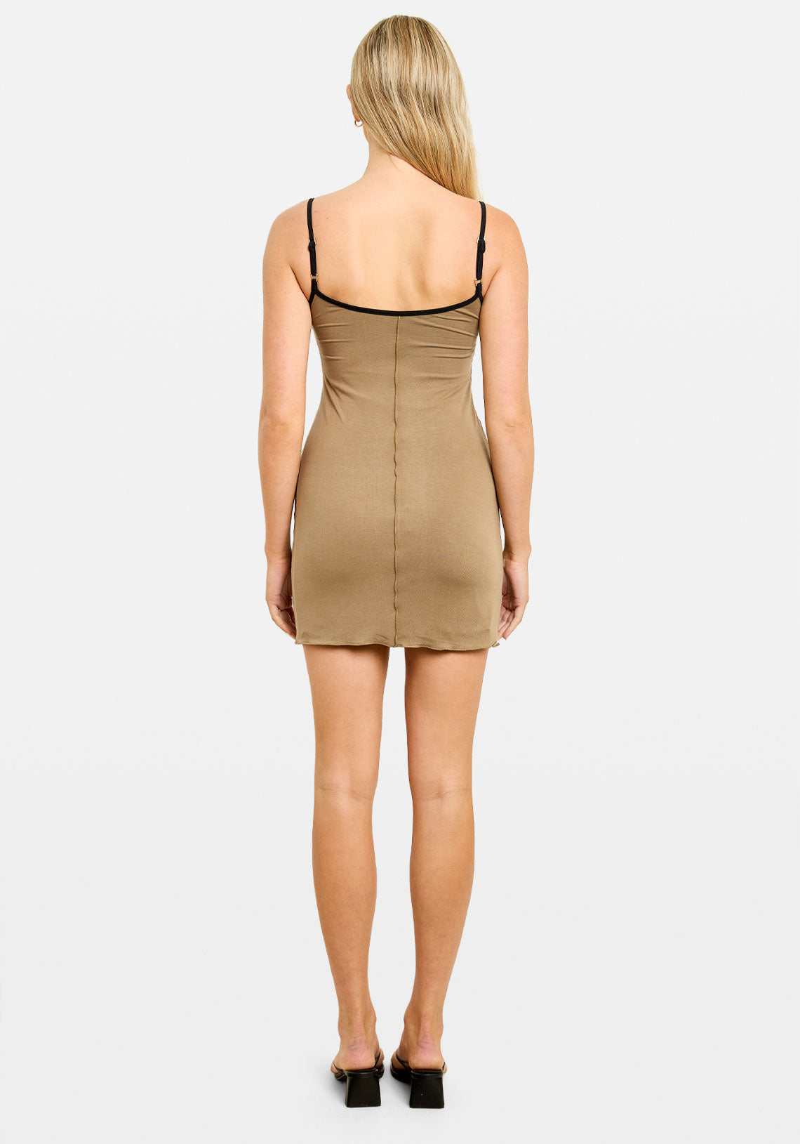 Aisha Reversible Mini Dress Black/Stone