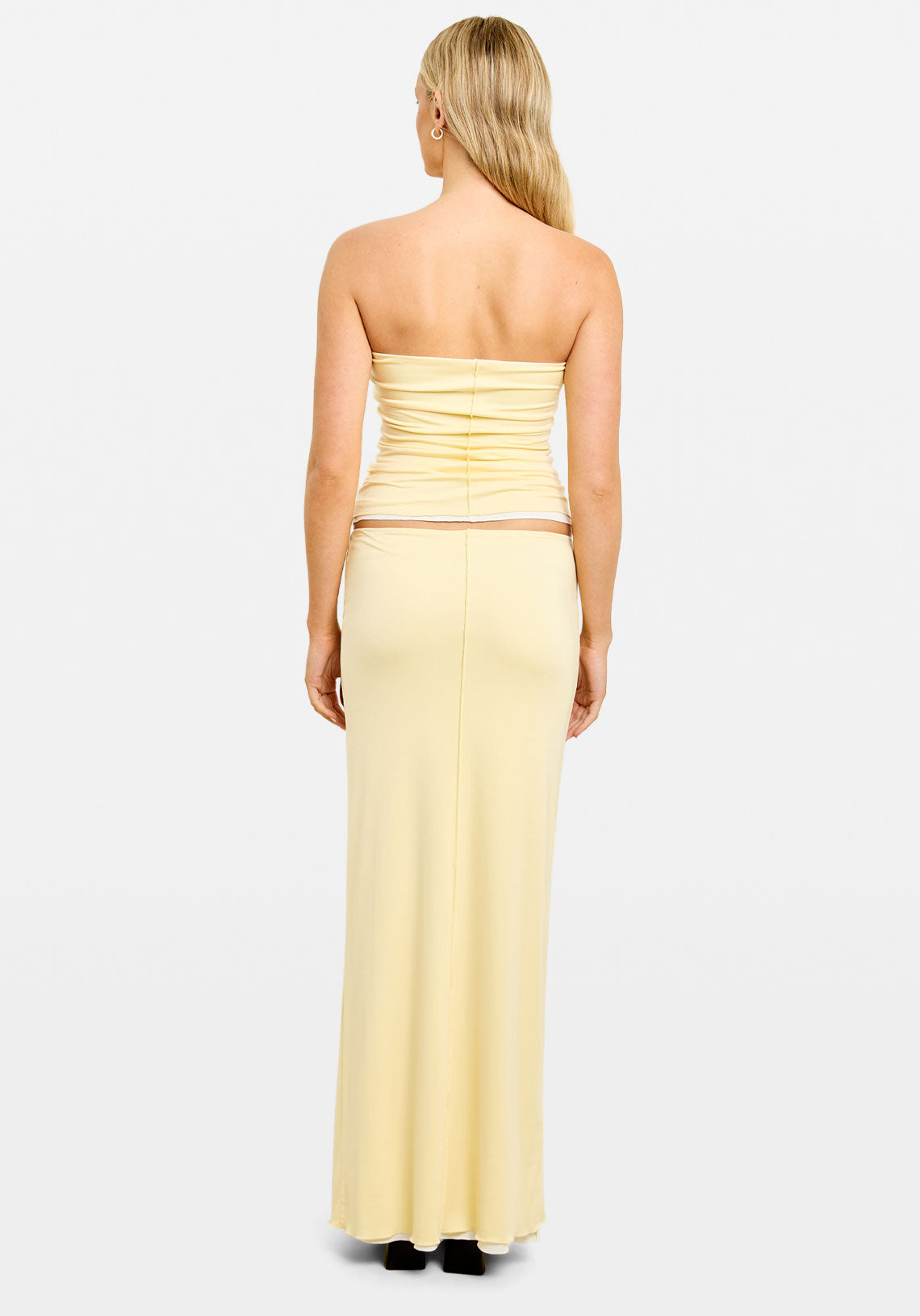 Aisha Reversible Maxi Skirt Butter/White