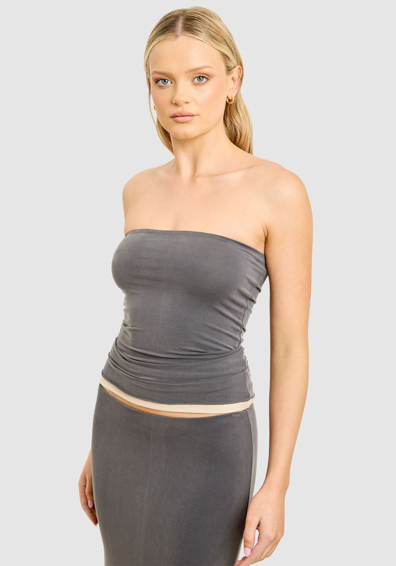 Pre-Order | AISHA REVERSIBLE TUBE TOP SLATE/PUMICE